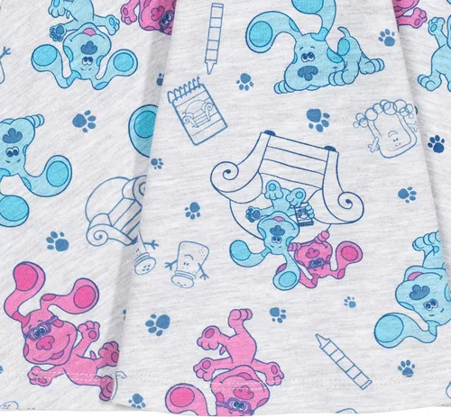 Vista 5 de Nickelodeon Blue's Clues - Vestido de manga corta para niñas con color gris claro