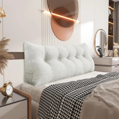 Vista 33 de Almohada pequeña de cuña para cabecero, almohada de lectura para sentarse en la cama, respaldo de adulto, almohada triangular de refuerzo para sofá