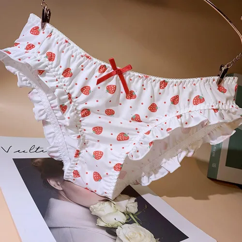 Vista 5 de Joyralcos Paquete de 2 bragas japonesas de Stawberry para bikini, ropa interior de anime para cosplay