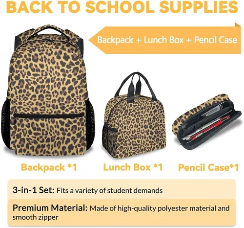 Vista 3 de CUSPCOD Mochila de guepardo para niñas y niños, mochila escolar de 16 pulgadas con correas ajustables, bolsa de viaje duradera, Estilo 4-2