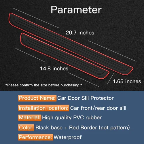 Vista 5 de W-POWER Protectores de placa para umbral de puerta de automóvil – Protectores universales de entrada para umbral de puerta, panel protector