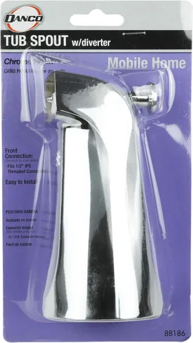 Vista 7 de Danco Caño de bañera con desviador, para casas móviles y vehículos recreativos, se adapta a tubos IPS de 1/2 pulgada, metal con acabado cromado