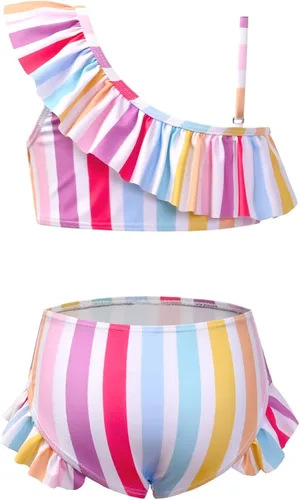 Vista 69 de CHILDRENSTAR Trajes de baño de dos piezas para niñas, traje de baño de playa y piscina