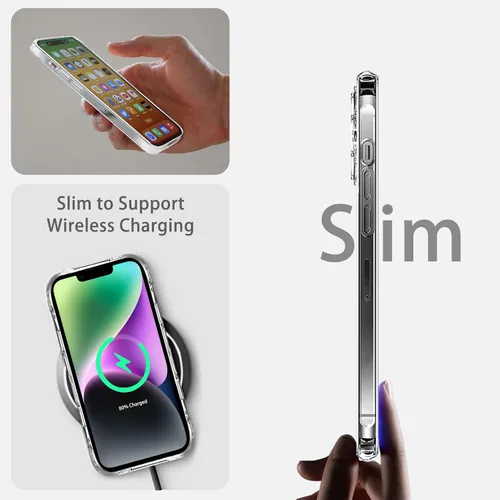 Vista 5 de JJGoo Funda transparente compatible con iPhone 14 Plus, no amarillea, a prueba de golpes, para Apple iPhone 14 Plus, delgada, antiarañazos, carcasa