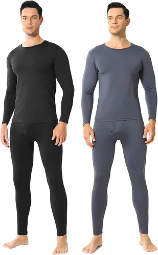 Vista 9 de ViCherub Ropa interior térmica para hombres con forro polar Long Johns conjunto térmico largo capa base para clima frío parte superior e inferior