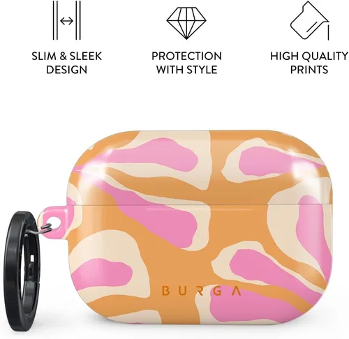 Vista 4 de Burga Funda para Airpods Pro 2 2022, compatible con Apple AirPods, funda protectora de plástico rígido, accesorios elegantes para teléfonos