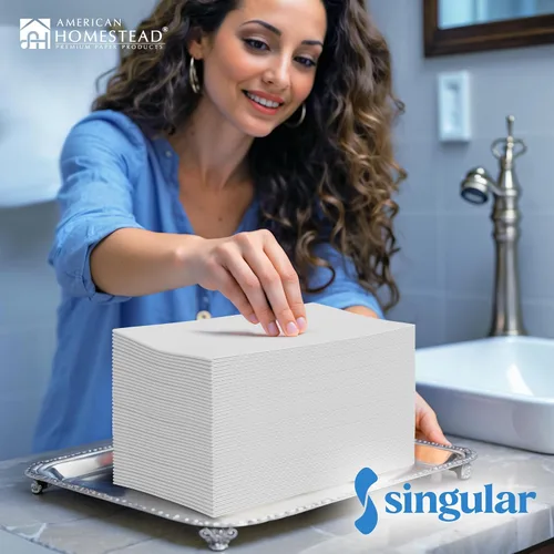 Vista 7 de AH AMERICAN HOMESTEAD Servilletas desechables – Servilletas de alta calidad, toallas de papel suave para invitados para baño, toallas de mano