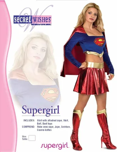 Vista 5 de DC Comics Secret Wishes Deluxe Supergirl - Disfraz para adulto
