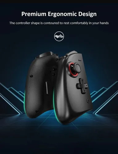Vista 3 de NexiGo Control inalámbrico Joypad para Nintendo SwitchSwitch OLED controlador Joypad con vibración turbo mapeo y luz LED apagado