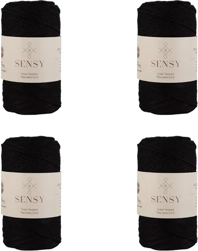 Vista 39 de Sensy - Cuerda de macramé prémium de 0.118 in, 109 yardas, 100% algodón, una hebra torcida, cuerda de macramé, hilo de algodón para macramé, hilo