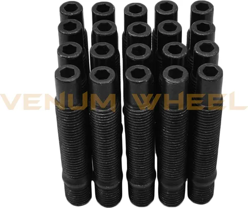 Vista 7 de 4 espaciadores de rueda centrados en bujes de 0.394 pulgadas y 0.98 pulgadas + negro 12x1.5 Racing Stud conversión compatible con BMW E36 E46 E90