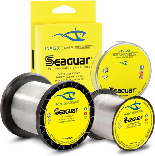 Vista 25 de Seaguar InvizX Multi-Species Fishing Line for Casting, Live Bait, Freshwater, 100% Fluorocarbon, Clear, Multiple Sizes