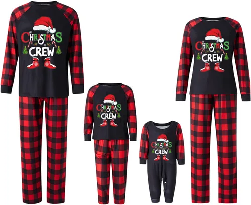 Vista 2 de LWXQWDS Pijamas de Navidad para la familia, conjuntos de pijamas de Navidad a juego para adultos, niños, bebés, perros, vacaciones, juego de ropa
