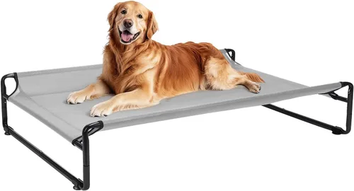 Vista 13 de Veehoo Camas elevadas para perros grandes, cuna lavable con reposacabezas laterales, cama elevada para perros al aire libre con patas