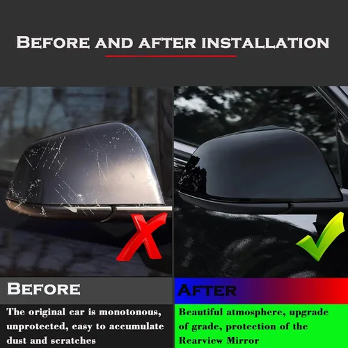Vista 3 de YHCDSEA Cubierta protectora de espejo retrovisor para Tesla Model 3, accesorios exteriores para Tesla Model 3 2017-2026 (negro brillante)