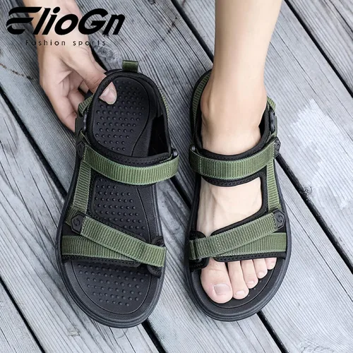 Vista 7 de Eliogn Sandalias deportivas para hombre, con soporte de arco, puntera abierta, para senderismo, senderismo, playa, verano, zapatos de agua