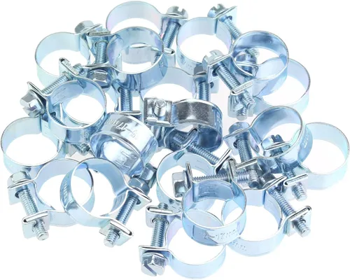 Vista 13 de HELIFOUNER 20 piezas de abrazaderas de manguera de inyección de combustible estilo mini de 7-9mm, abrazaderas ajustables de tubo de clip de manguera
