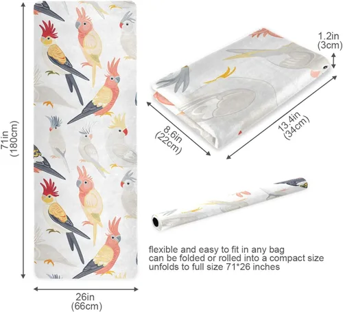 Vista 6 de Parrots Yoga Mat Non Slip Thick Kids Eco Friendly Rubber Workout Foldable Yoga Mat Women Exercise