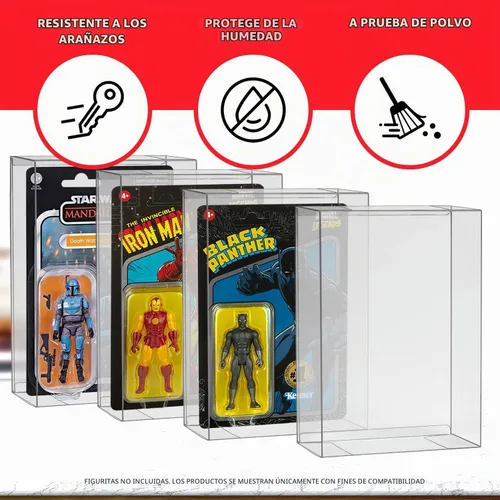 Vista 2 de EVORETRO Caja de exhibición y protector para figuras de acción Compatible con Star Wars, Marvel Legends y GI Joe (con tarjeta) Figura de 3.75