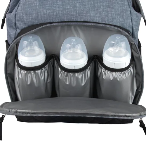 Vista 5 de Baby Essentials Super Cooler - Mochila de pañales con marco principal con cambiador, correas de cochecito, compartimento aislado para botella