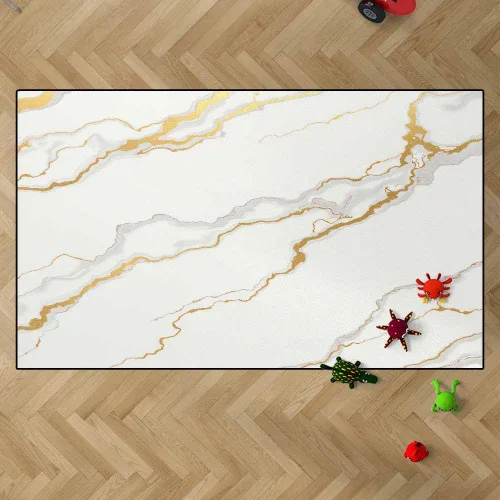 Vista 23 de TOMWISH - Alfombra abstracta pintada a mano en blanco y negro con pintura dorada, sala de estar, dormitorio, decoración de suelo, alfombra