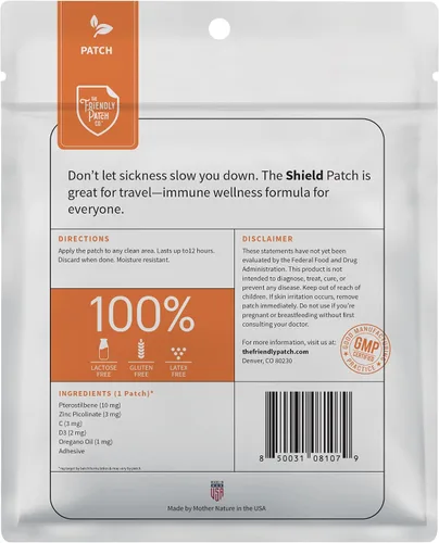 Vista 7 de The Friendly Patch Shield - Parche de apoyo inmunitario Potenciadores inmunológicos portátiles para adultos con vitamina D3, C y zinc 28 parches