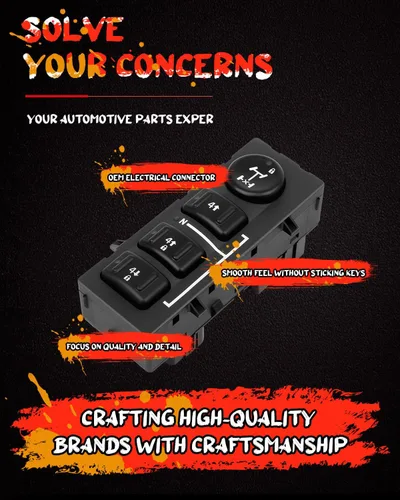 Vista 2 de CCIYU Interruptor selector de caja de transferencia 4X4 compatible con Hummer H2 2003-2007 Reemplaza 19259310, interruptor del controlador de rueda