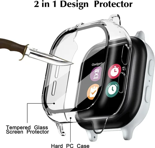 Vista 4 de Paquete de 3 fundas compatibles con Gizmo Watch 2 protector de pantalla para niños Funda protectora sensible al tacto Protección duradera