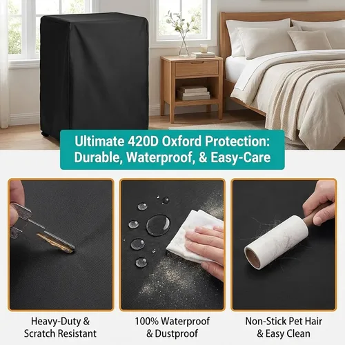 Vista 3 de WOMACO Funda universal enrollable para cama, protector de almacenamiento plegable (negro, individual/31 pulgadas)