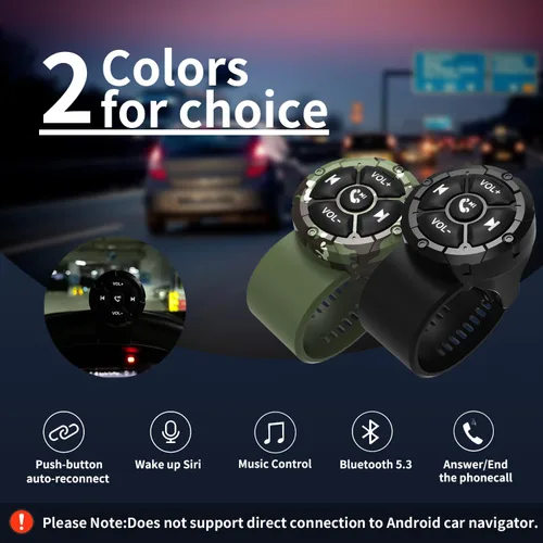 Vista 4 de Control remoto de botón multimedia Bluetooth, controlador de música inalámbrico impermeable para automóvil, bicicleta, motocicleta, botón de control