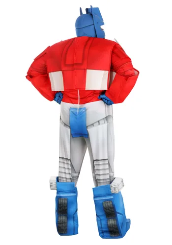 Vista 2 de Disfraz Retro de Optimus Prime Talla Plus para Adultos de Transformers Multicolor