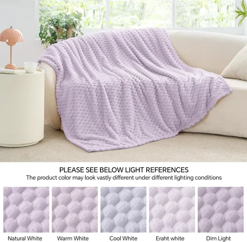 Vista 211 de BEDELITE Manta de forro polar para sofá y cama, manta decorativa de jacquard 3D de almendra, súper suave y acogedora, manta mullida cálida adecuada