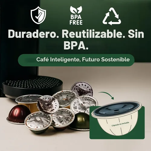 Vista 6 de Tapas reutilizables para cápsulas de café, tapas recargables para Nespresso Vertuo, compatibles con todas las máquinas VertuoLine, solución práctica