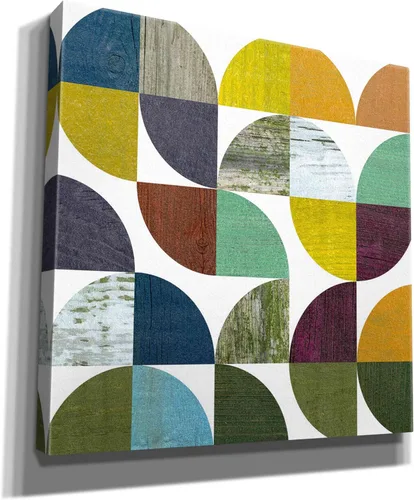 Vista 2 de Epic Graffiti 'Rustic Rounds 3.0' de Michelle Calkins, lienzo de arte de pared Giclée, 12 x 12 pulgadas