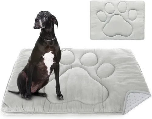 Vista 7 de Coldwind Almohadilla para jaula de perro (18 x 24 pulgadas) lavable con parte inferior antideslizante Alfombrillas para perros para dormir, Gris