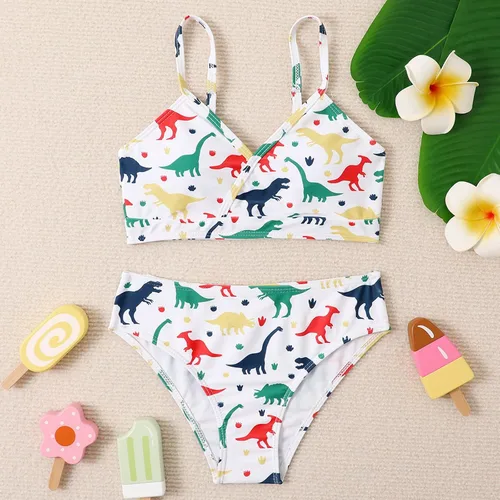 Vista 2 de Traje de baño Bonito niñas pequeñas baño niños y niñas Traje de baño Estampado natación Bikini Playa trajes Tankini