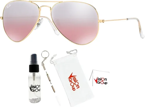 Vista 2 de Ray-Ban RB3025 - Gafas de sol de aviador de metal paquete de accesorios Vision Group