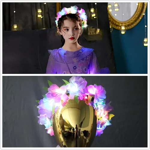 Vista 3 de QooGoo Vestido de princesa para niñas, con luz LED, vestidos elegantes