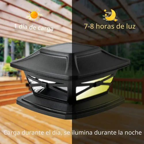 Vista 5 de Davinci Lighting - Lámpara solar Flexfit para exteriores con base para postes de madera de 4 x 4, 5 x 5 y 6 x 6 pulgadas, luz LED brillante