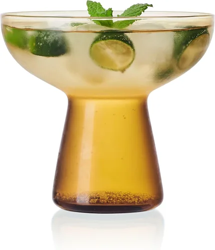 Vista 5 de Mikasa Phoebe Margarita - Juego de 4 vasos de cóctel, color ámbar