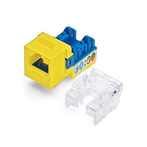Vista 14 de TRUE CABLE Conector Keystone Cat5e, sin blindaje (UTP), perforado de 90 grados, PoE++ (4PPoE) 100W, certificación UL, verificado ETL, certificado