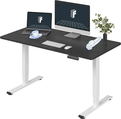 Vista 35 de FLEXISPOT E6 - Escritorio de pie eléctrico de 3 etapas con motor dual, 48 x 24, para usar sentado o de pie, soporta 220 lbs, altura ajustable