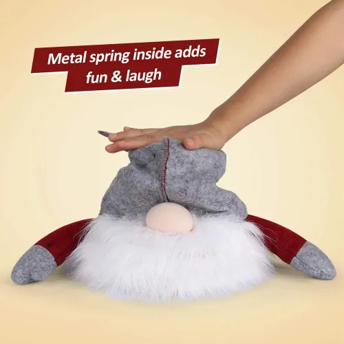 Vista 3 de D-FantiX Adorno de Gnomo para la Copa del Árbol de Navidad, 25 Pulgadas Gran Gnomo Sueco Tomte Adornos de Navidad Gnomos de Papá Noel de Peluche