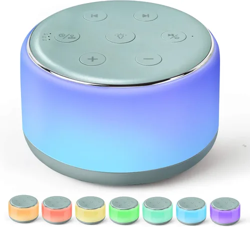 Vista 10 de FamiSym Máquina de Sonido para Dormir para Bebés, Niños y Adultos - Máquina de Ruido Blanco Recargable para Dormir con Luz Nocturna, 34 Sonidos