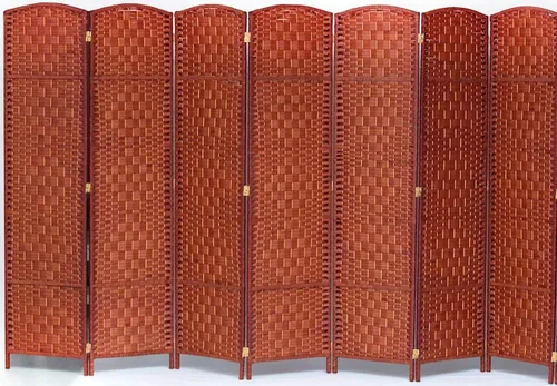 Vista 22 de Legacy Decor 8 Panels Room Divider Privacy Partition Screen Bamboo Fiber Natural Color 5.9 ft High X 11.7 ft Wide