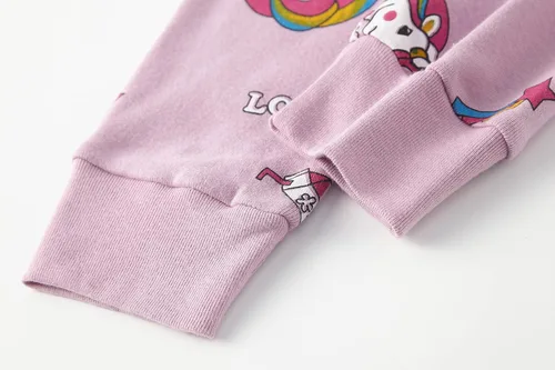 Vista 7 de AmberEft Pajamas for Girls 4-Piece PJs Cotton Pyjama Sets Sleepwear 2-12 Years