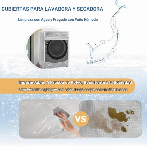 Vista 5 de Funda para lavadora y secadora, fundas para lavadora y secadora, cubierta para lavadora y secadora, para máquina de carga frontal impermeable y a