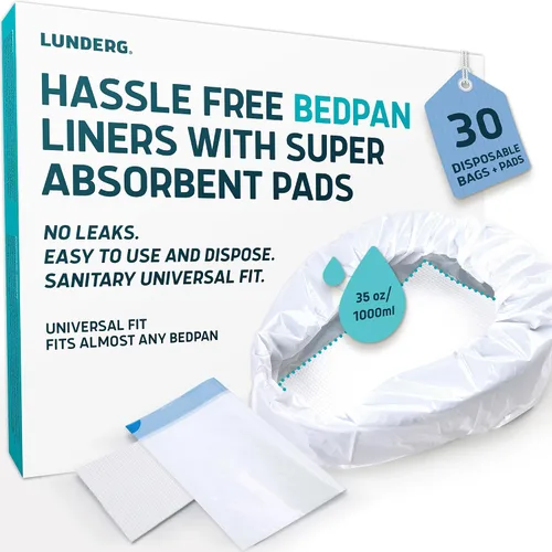 Vista 10 de Lunderg Bolsas de cama con almohadillas superabsorbentes perfumadas de limón, paquete económico de 30 unidades, grado médico y ajuste universal