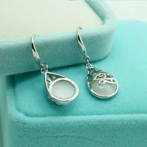 Vista 3 de Pendientes colgantes de plata de ley 925 con filigrana "Wishing Tree" para mujer