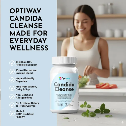 Vista 5 de Candida Cleanse - Suplemento de desintoxicación – Sobrecrecimiento de levadura natural Candi Balance Apoyo oral para mujeres y hombres – Probióticos